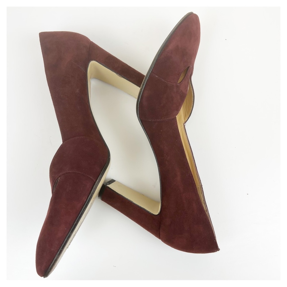 Walter Steiger Burgundy Suede Heels Size 10 - Picture 7 of 9